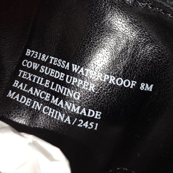 BLONDO TESSA Sz 8 Black Suede Waterproof Side Zipper Block Heel Chic Tall Boots - Picture 10 of 11